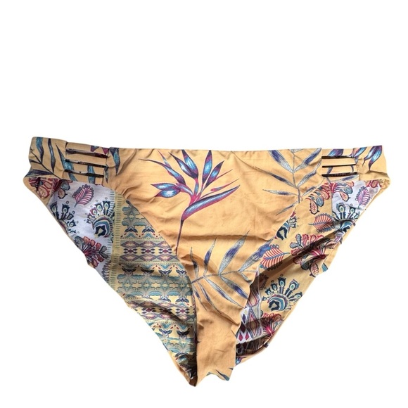 Roxy Women Swimsuit Low Rise Reversible Bikini Bottoms Estim M/L 30” Waistband - Picture 2 of 8